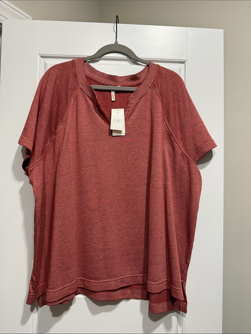 Cato Short-Sleeve Relaxed Tee in Rust